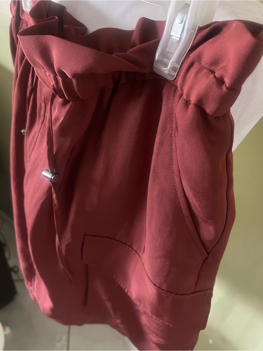 Express Paperbag Waist Skirt in Rust